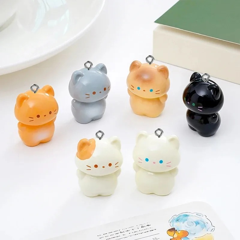 Resin Art Keychain - 10 Pack Sweet 3D Standing Kitten