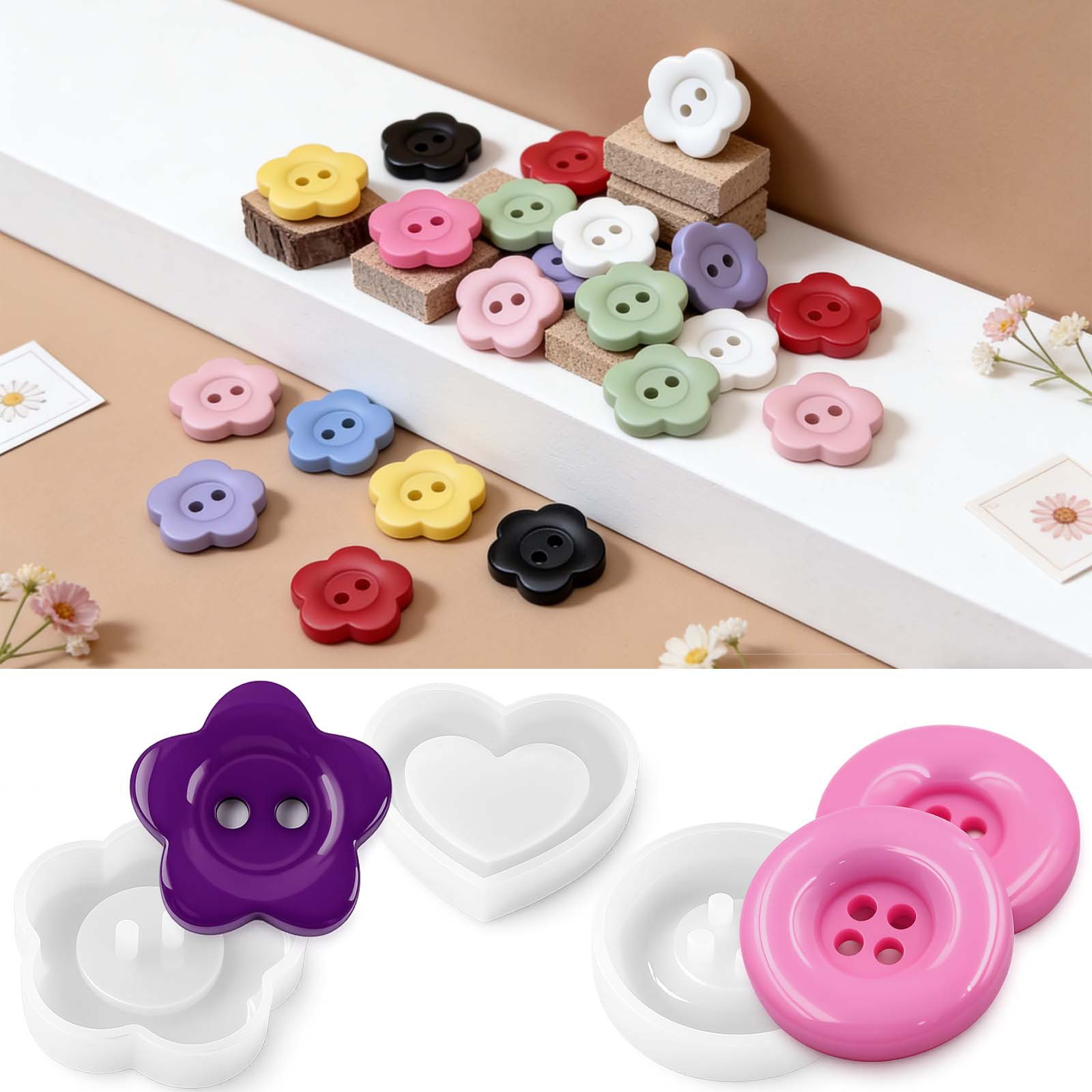 Resin Art Mould - DIY Resin Silicone Mold Round Heart