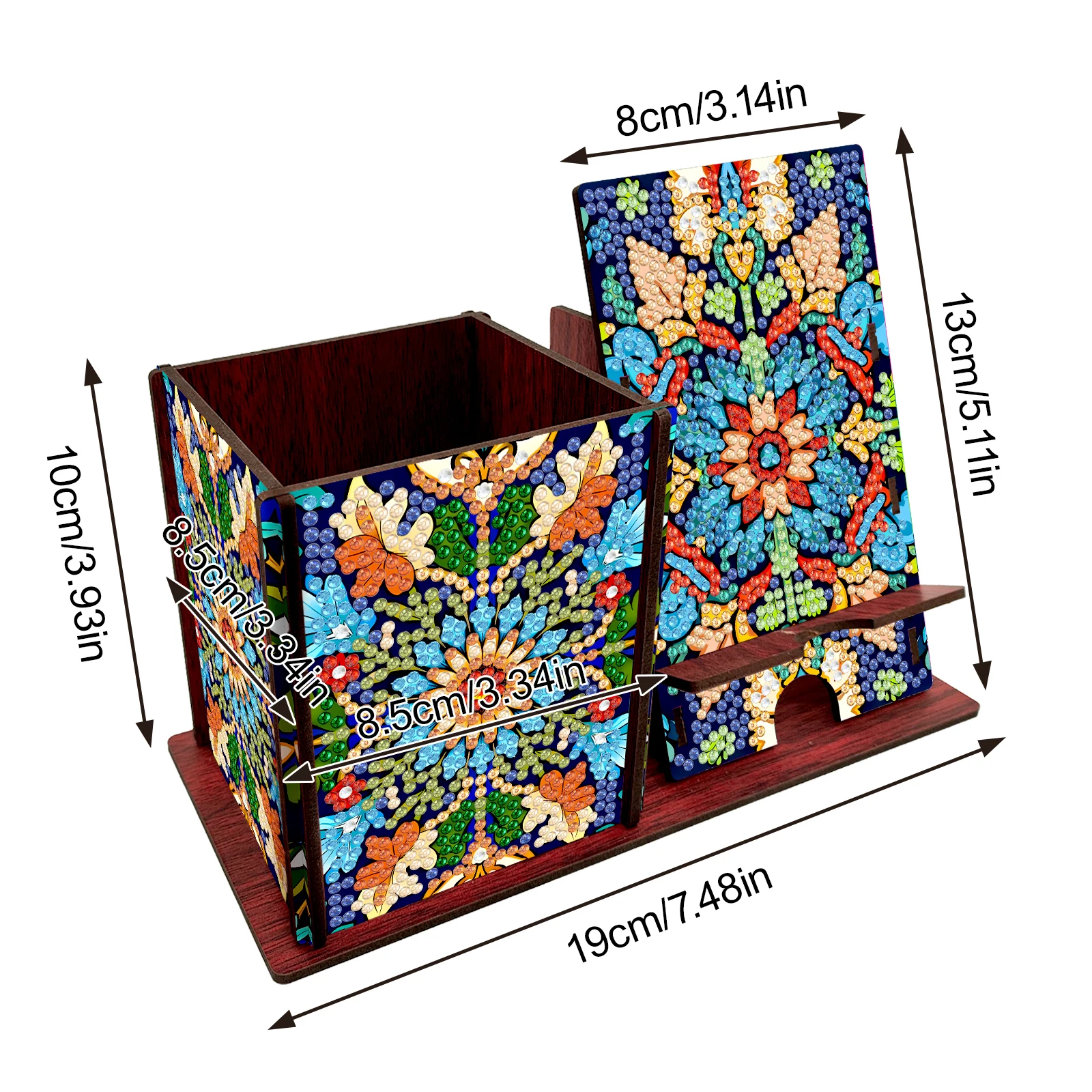 Resin Art Stand - Diamond Art Wooden Desk Organizer Handmade