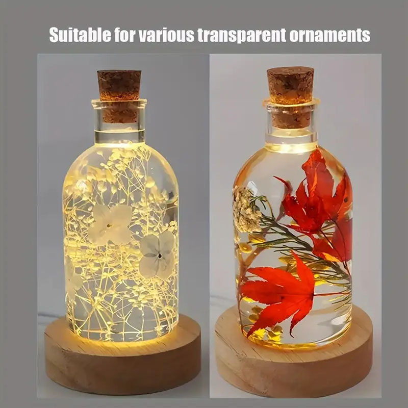 Wood Round LED Night Light Bas - Resin Art Stand 评论和价格
