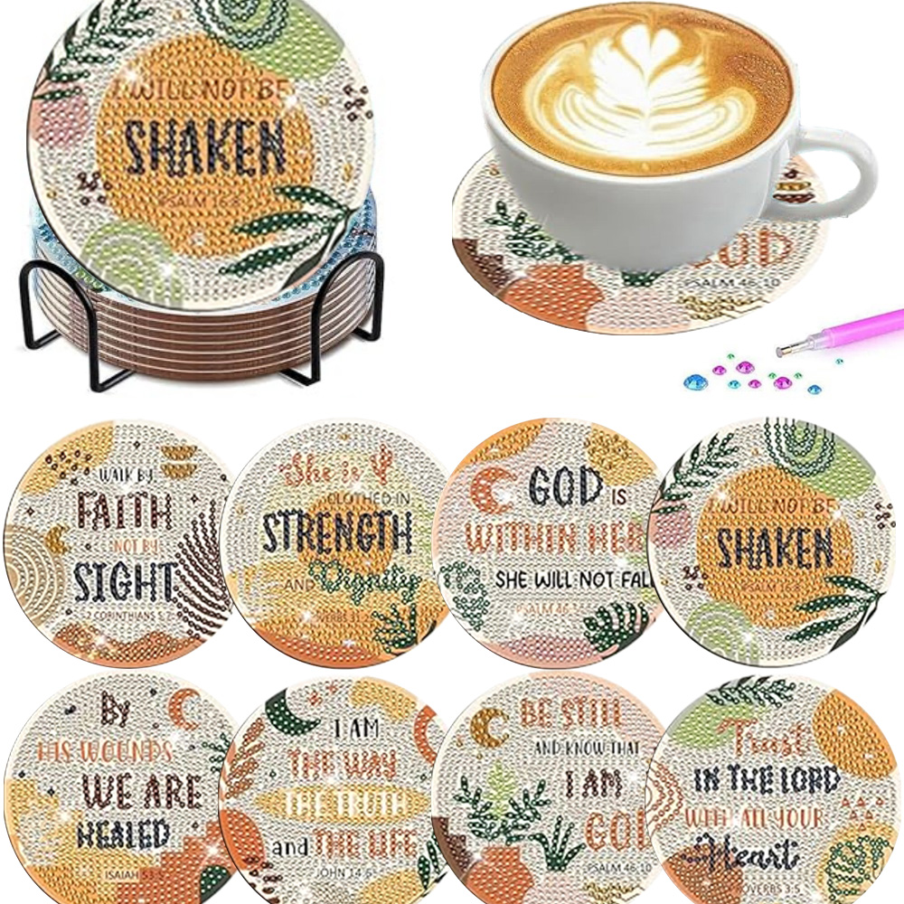 8 Pieces/Set Diamond Painting  - Resin Art Coasters 评论和价格