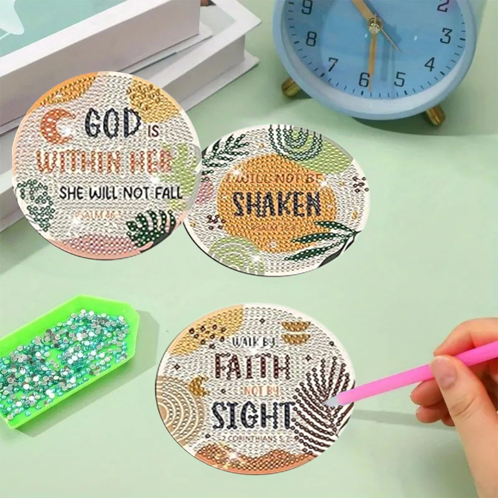 8 Pieces/Set Diamond Painting  - Resin Art Coasters 评论和价格
