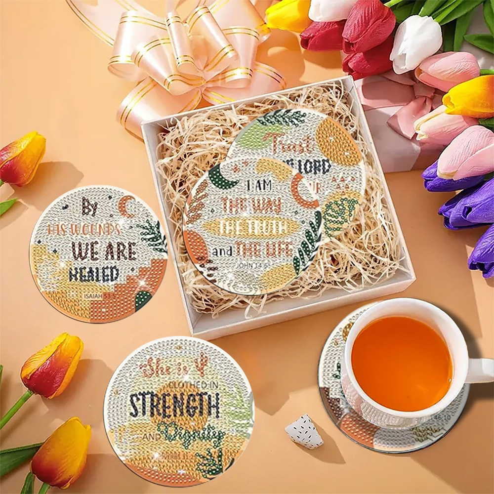 8 Pieces/Set Diamond Painting  - Resin Art Coasters 评论和价格