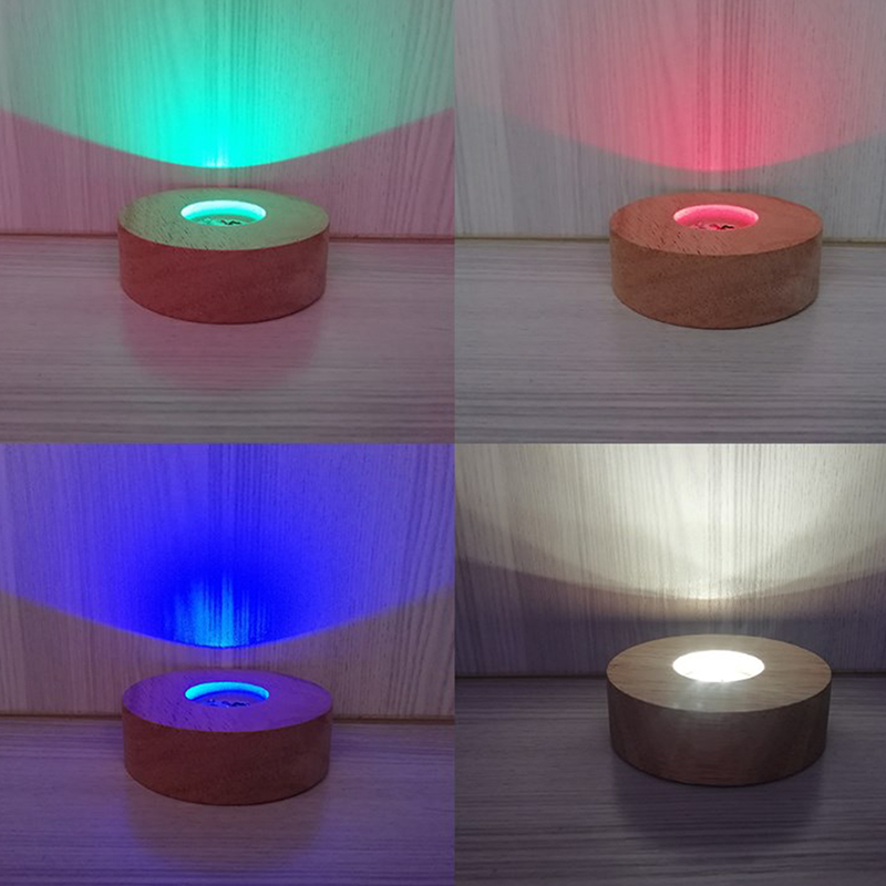 8cm Round Wooden LED Light Dis - Resin Art Stand 评论和价格