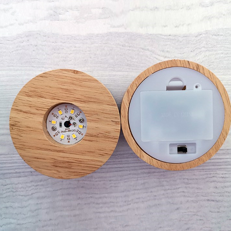 8cm Round Wooden LED Light Dis - Resin Art Stand 评论和价格