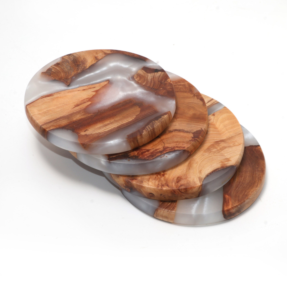 Drink Coaster Set, Wooden Bar  - Resin Art Coasters 评论和价格