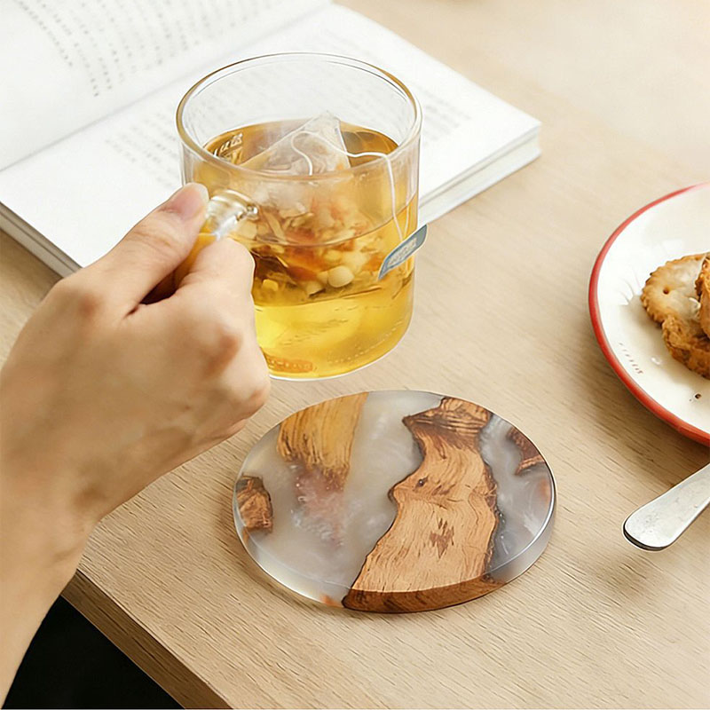Drink Coaster Set, Wooden Bar  - Resin Art Coasters 评论和价格