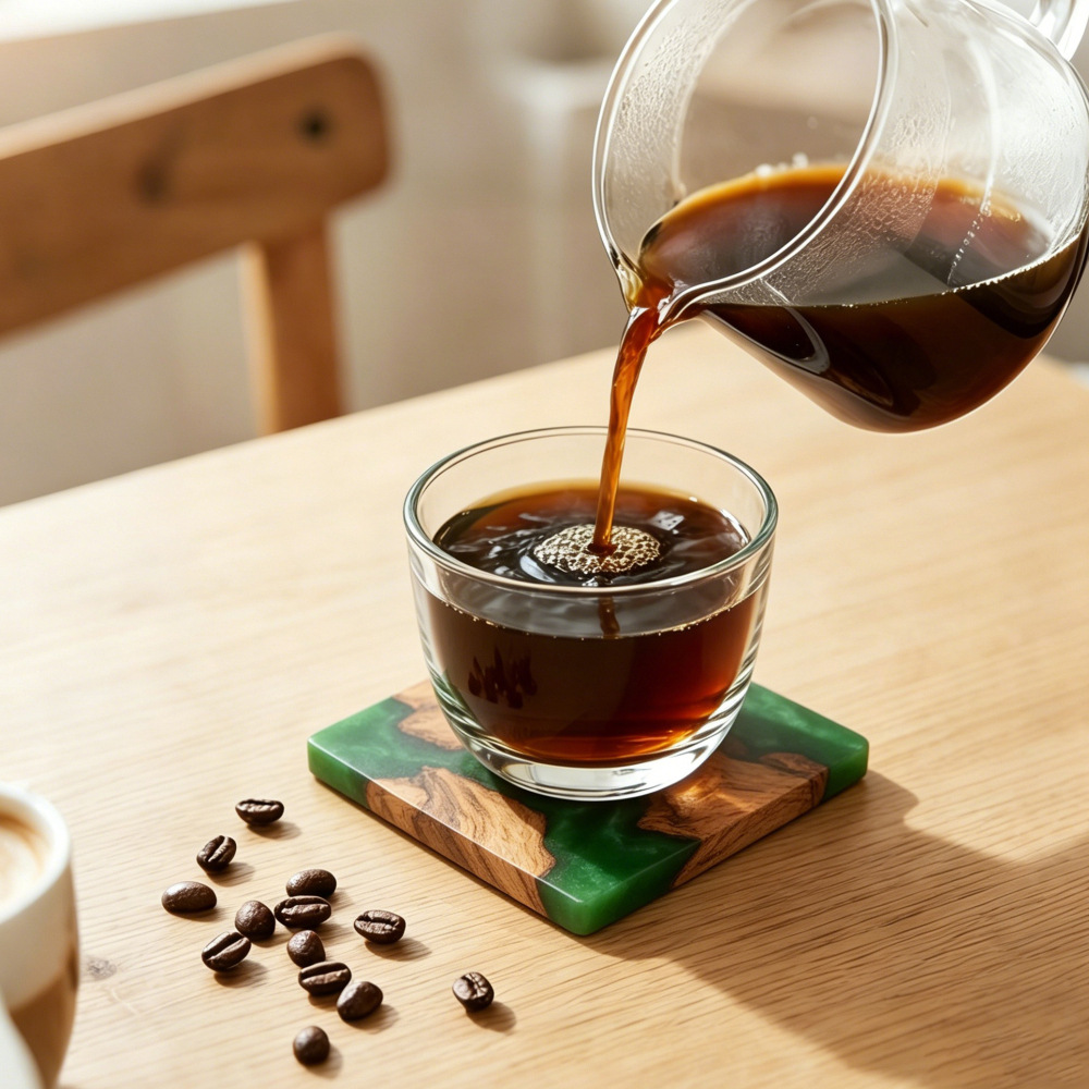 Drink Coaster Set, Wooden Bar  - Resin Art Coasters 评论和价格