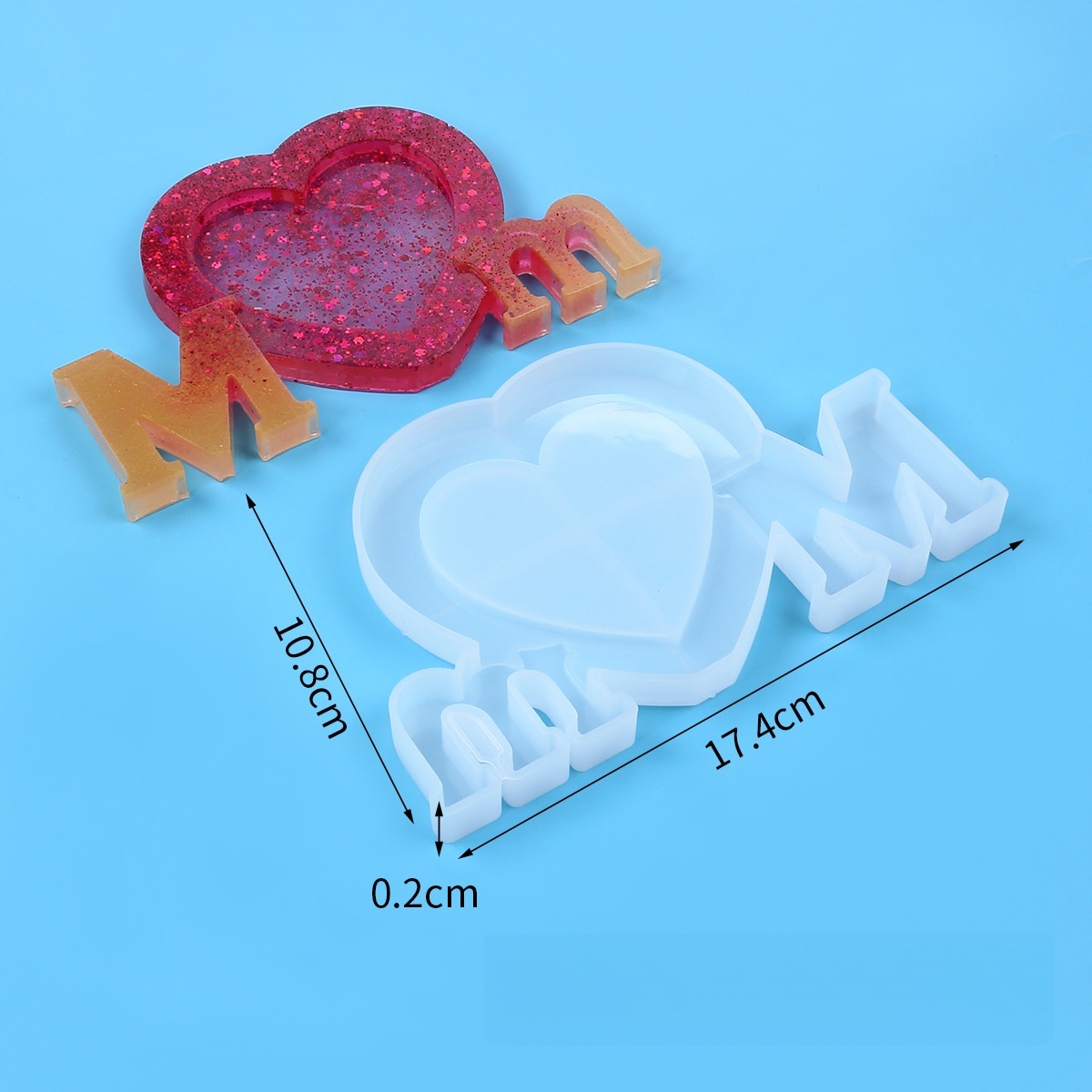 Letter Mm Epoxy Resin Silicone - Resin Art Heart 评论和价格