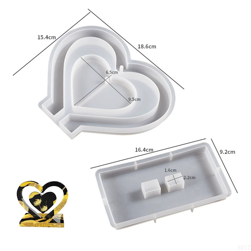 Letter Mm Epoxy Resin Silicone - Resin Art Heart 评论和价格