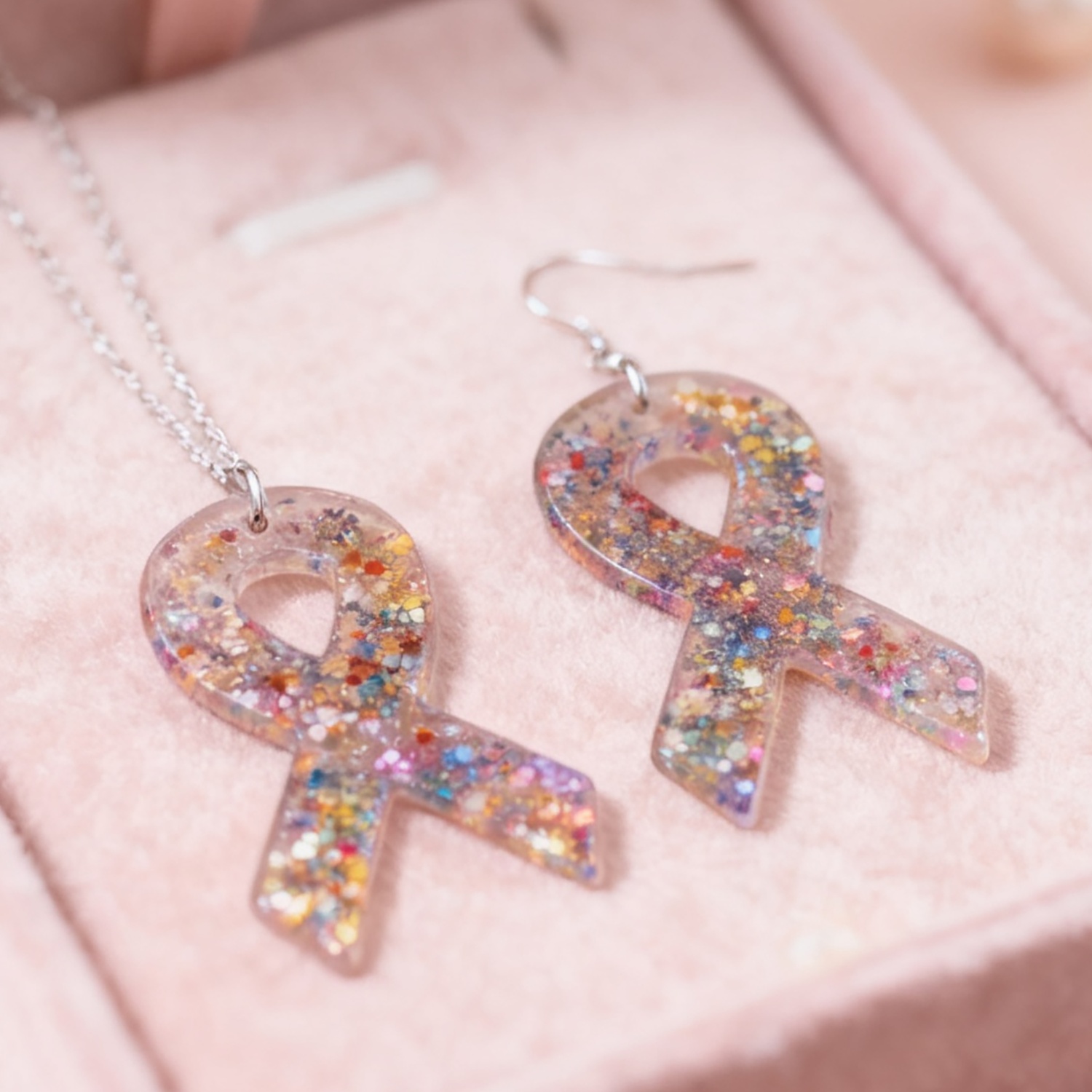 DIY Heart-Shaped Ribbon Earrin - Resin Art Heart 评论和价格