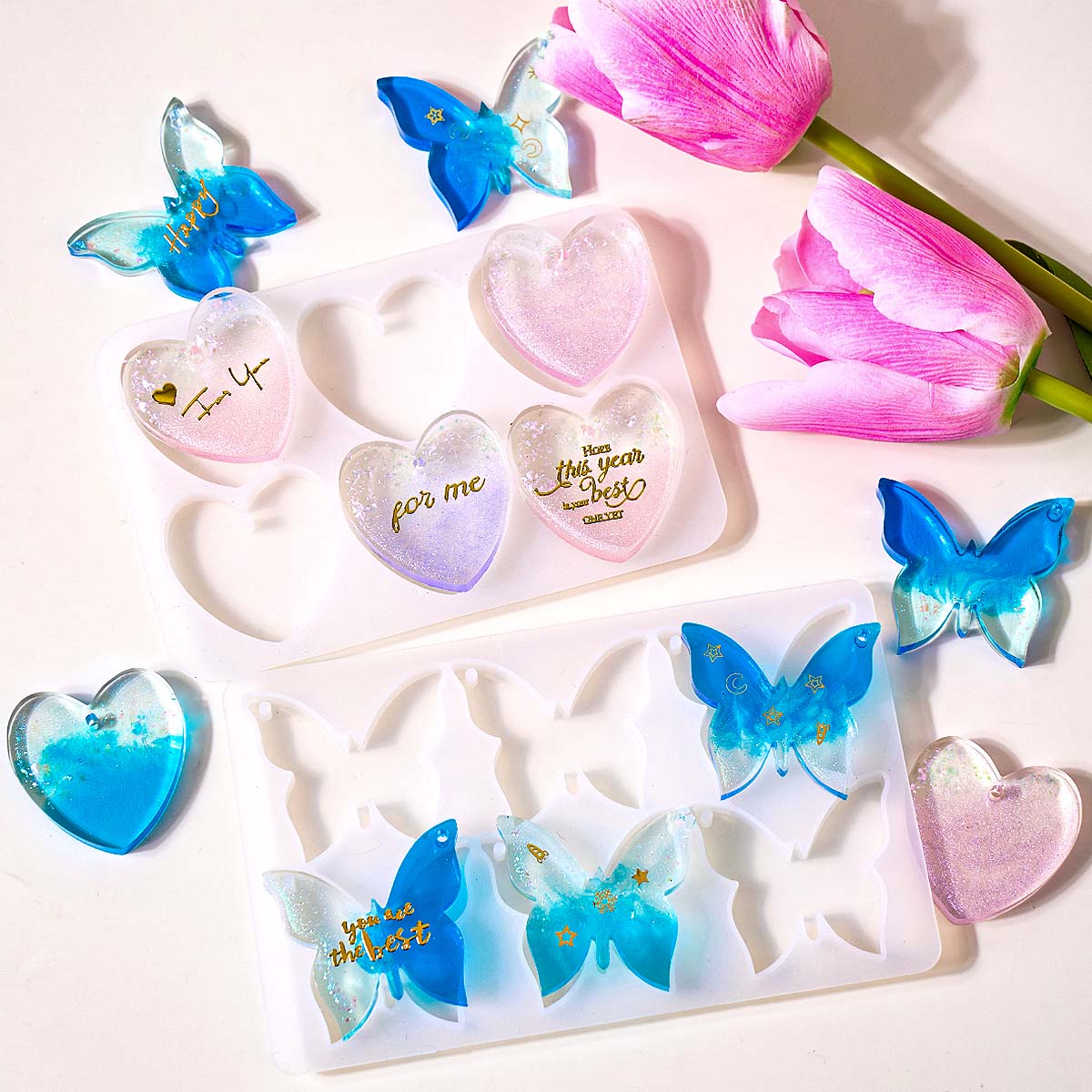Six-hole with Holes Earring Si - Resin Art Mould 评论和价格