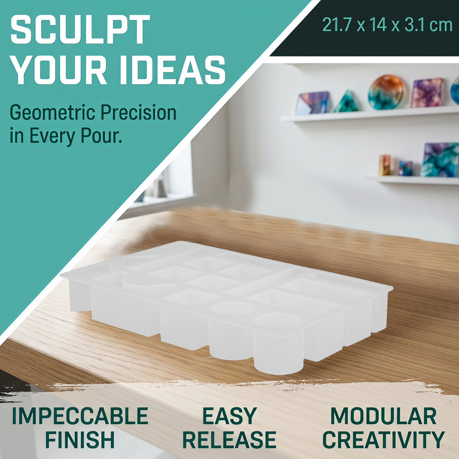 17-Slot Brick Silicone Mold Dr - Resin Art Cube 评论和价格