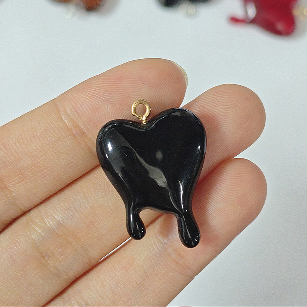 10pcs Drop Blood Heart-shaped  - Resin Art Heart 评论和价格