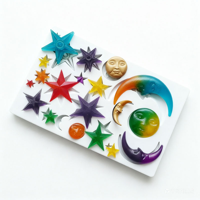 Sun Face Moon Stars Polymer Cl - Resin Art Mould 评论和价格