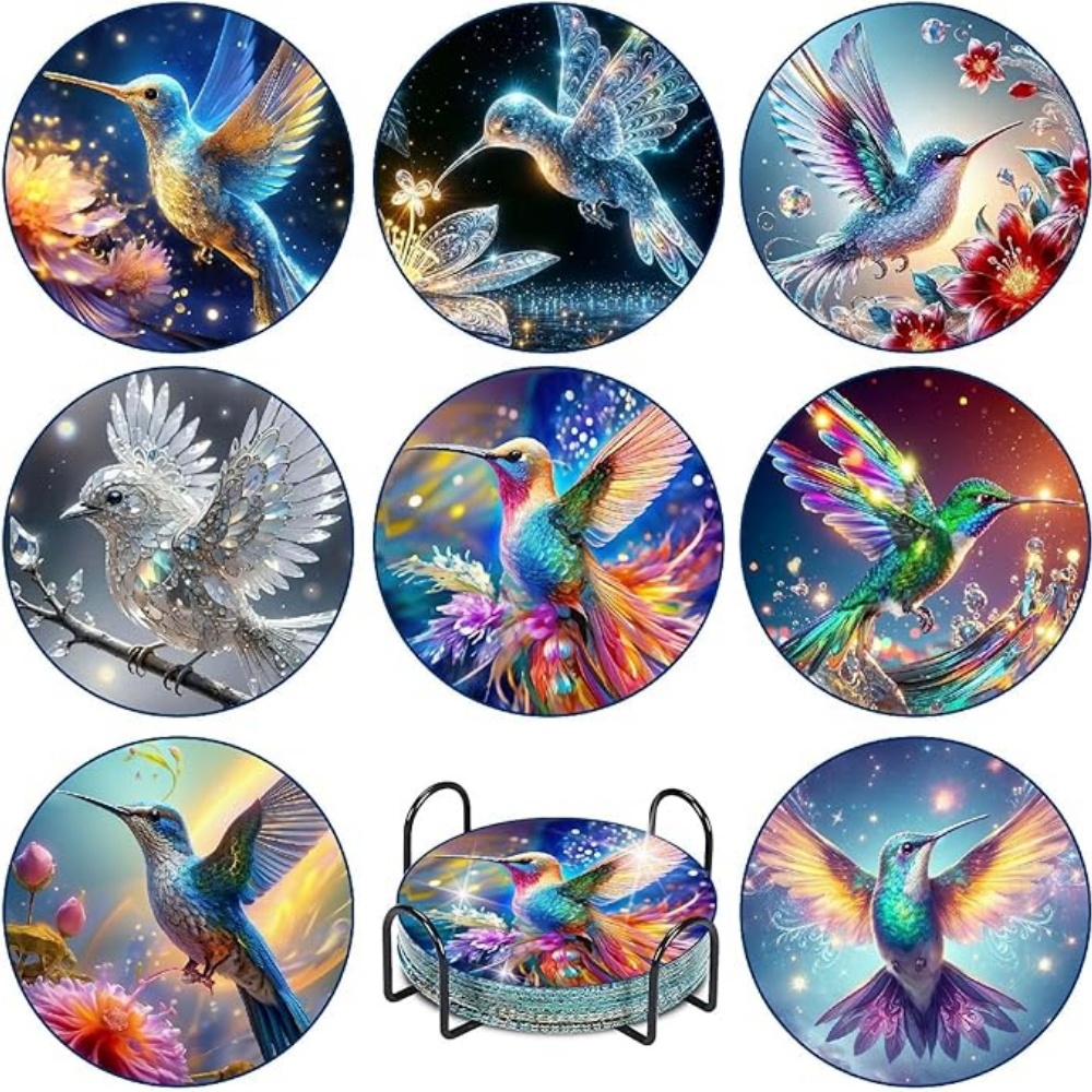 8 Pieces of Diamond Art Painti - Resin Art Coasters 评论和价格