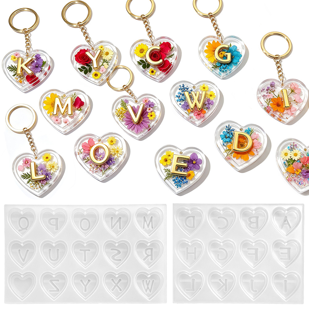 Complete 26 Letters & Heart Si - Resin Art Heart 评论和价格