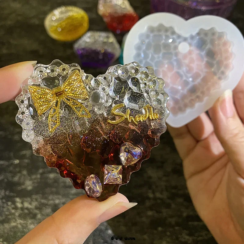 Heart-Shaped Crystal Epoxy Res - Resin Art Heart 评论和价格