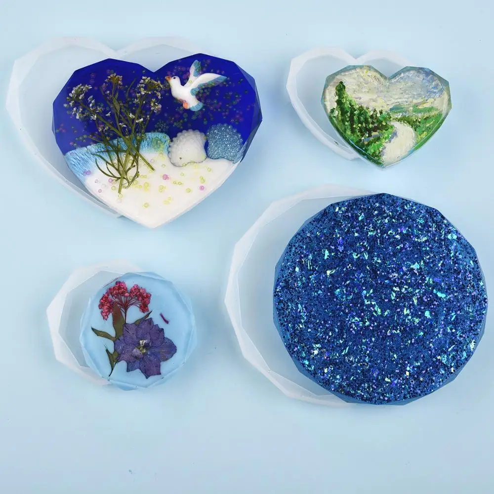 Resin Coaster Silicone Mold Ca - Resin Art Heart 评论和价格
