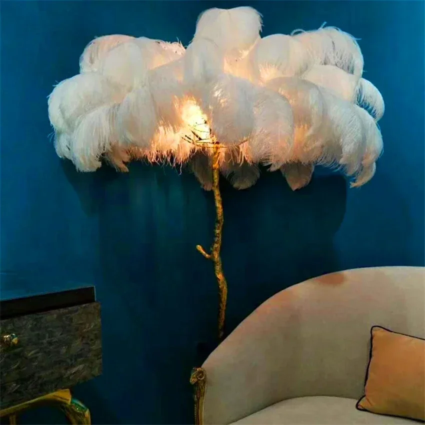 Modern Led Ostrich Feather Flo - Resin Art Stand 评论和价格