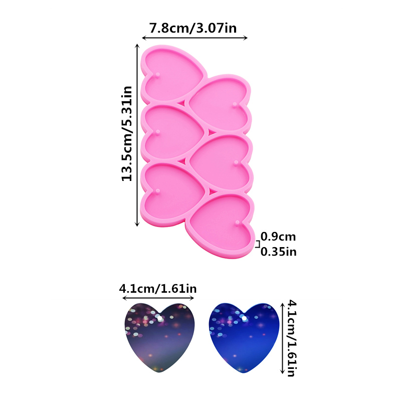 GJ-226 Shiny Heart Shape DIY E - Resin Art Heart 评论和价格