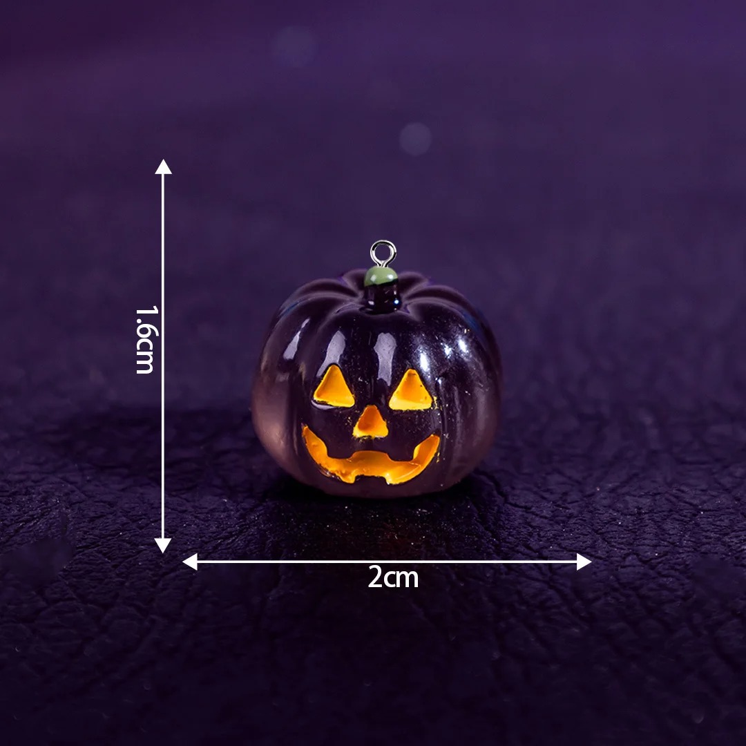 5Pcs Kawaii Luminous Pumpkin R - Resin Art Keychain 评论和价格