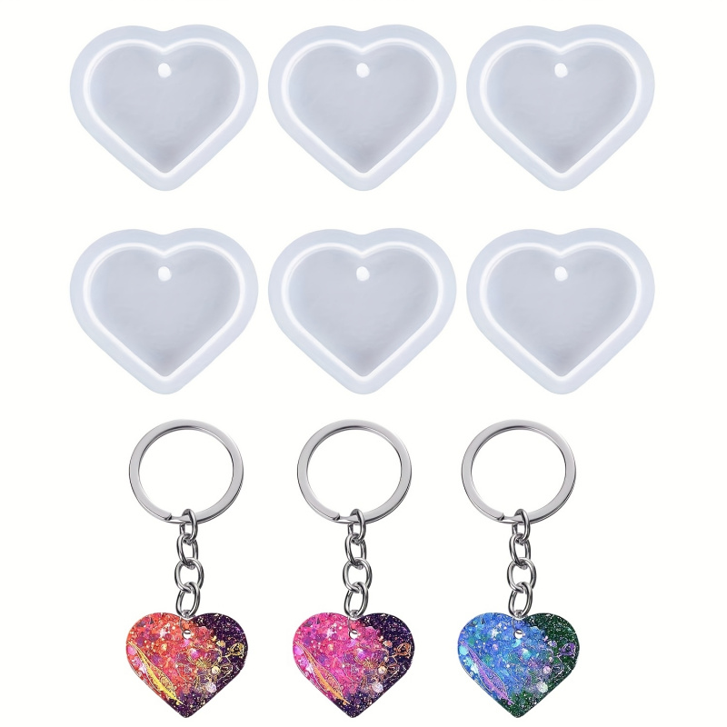 6Heart-shaped resin mold set,  - Resin Art Heart 评论和价格