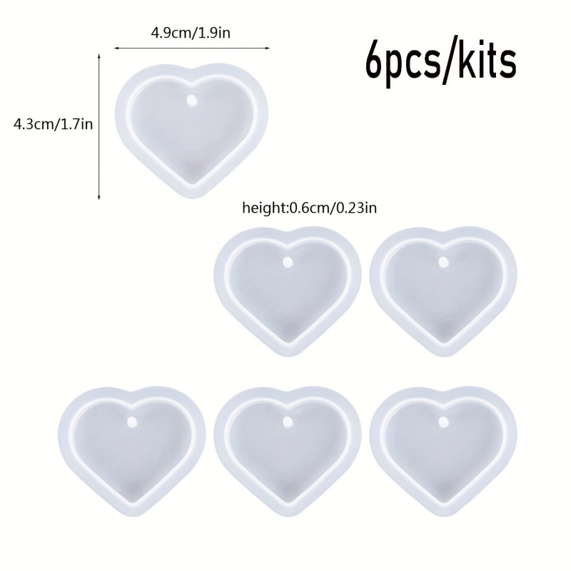 6Heart-shaped resin mold set,  - Resin Art Heart 评论和价格