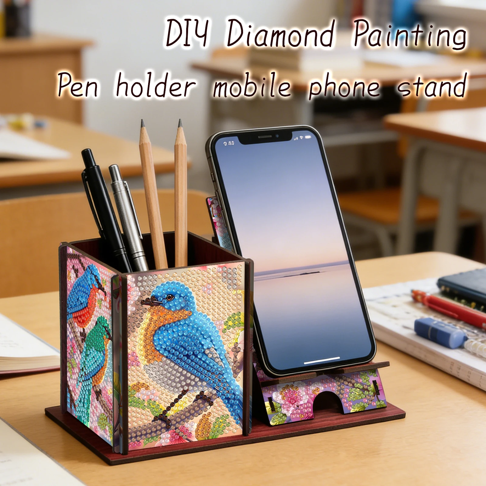 Diamond Art Wooden Desk Organi - Resin Art Stand 评论和价格
