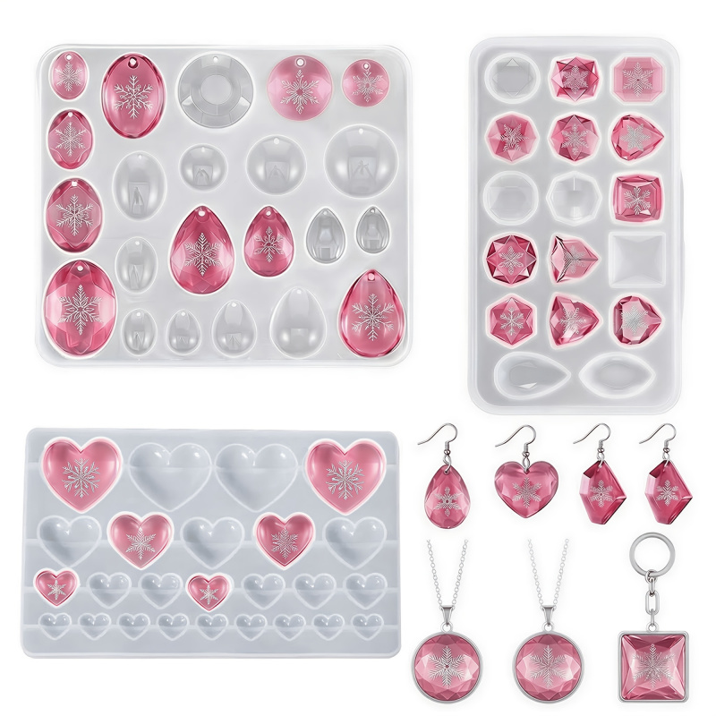3Packaged Gemstone Silicone Mo - Resin Art Heart 评论和价格