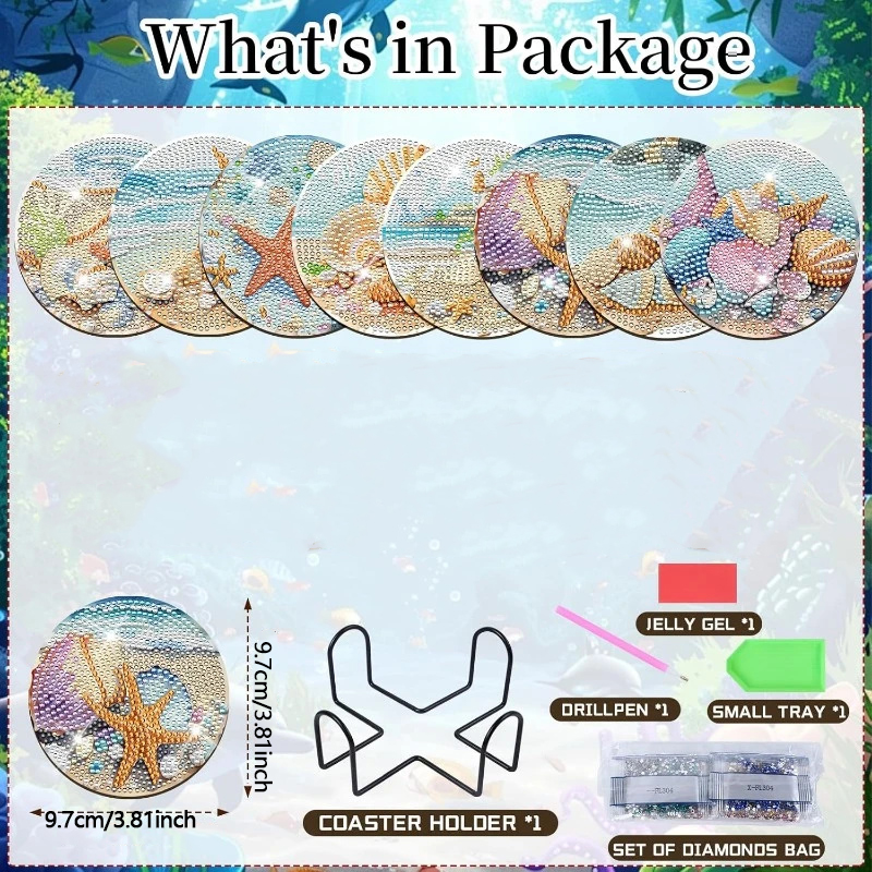 8 Pieces of Diamond Art Painti - Resin Art Coasters 评论和价格