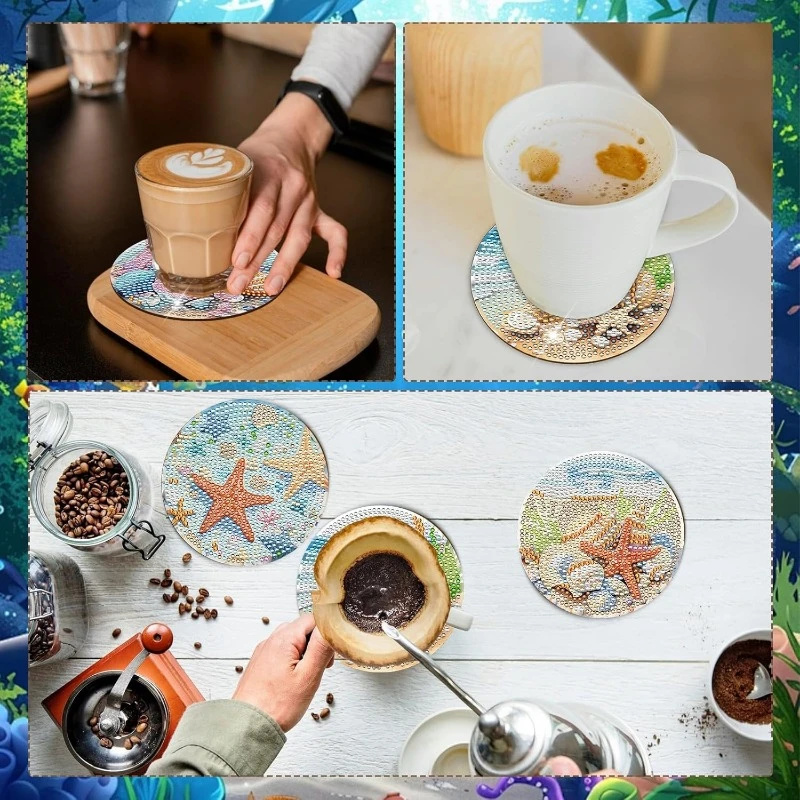 8 Pieces of Diamond Art Painti - Resin Art Coasters 评论和价格